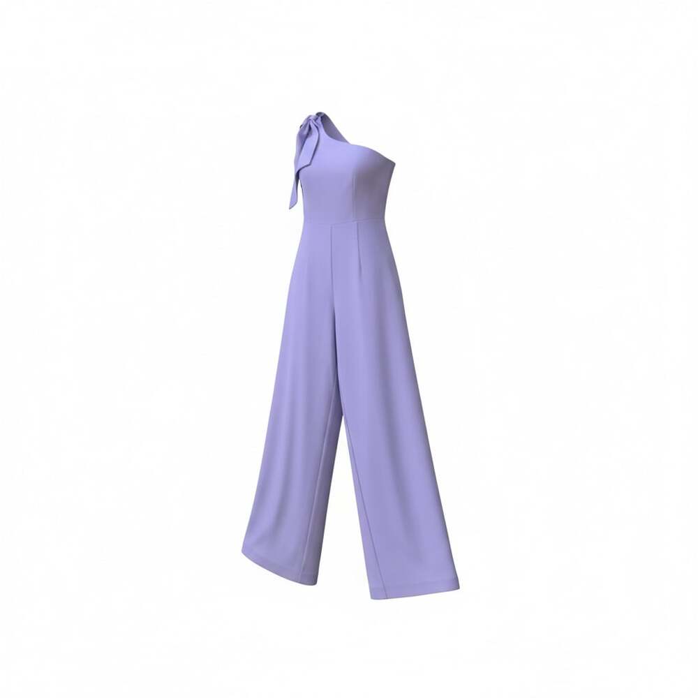 Dress the Population Tiffany One-Shoulder Wide-Leg Jumpsuit in Wisteria